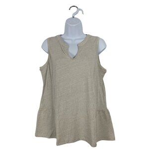Sonoma Womens Sleeveless Tunic Top Beige Cotton Blend Size Medium